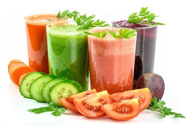 Colorful Juices from different Types of Juicers