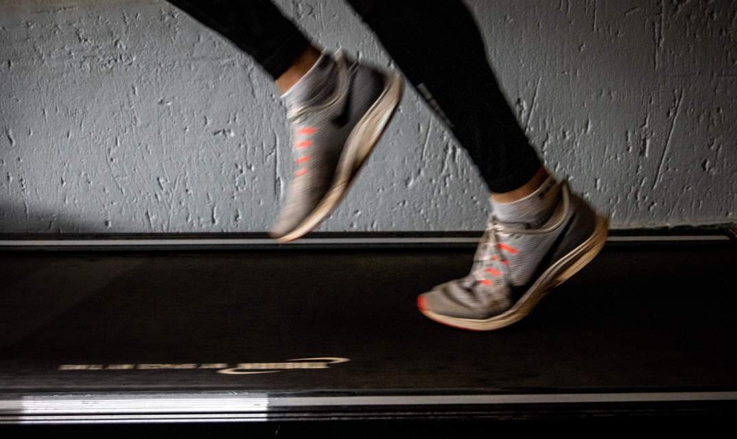 Walking on the Best Under Desk Treadmill while working on Computer